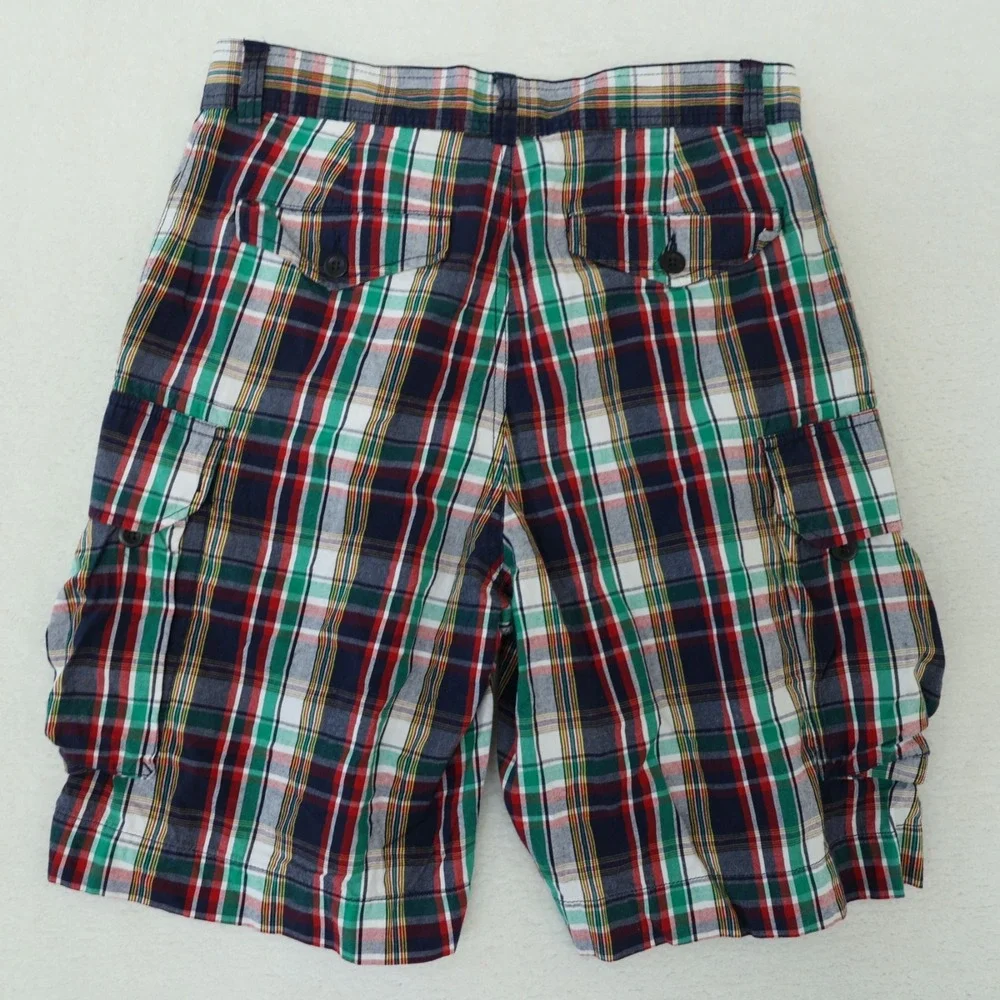 Vintage Polo Ralph Lauren Cargo Shorts Mens 33‎ Multi Madras Plaid 9